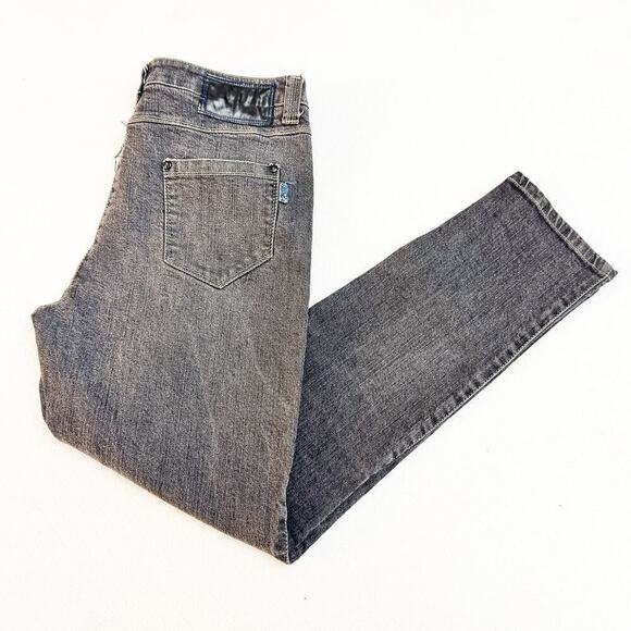 Oltre Italy Slim Skinny Black Charcoal Denim Jeans Size 12 - Picture 10 of 10